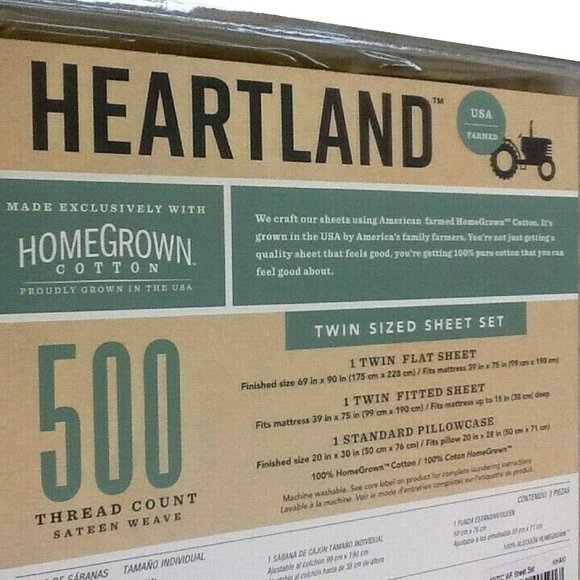 brand new KHAKI Heartland 500 TC Wrinkle Resistant 100% Cotton TWIN Sheet Set - Picture 2 of 12